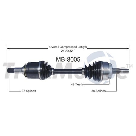 Surtrack Axle Cv Axle Shaft, Mb-8005 MB-8005